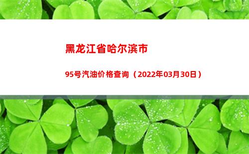 黑龙江省哈尔滨市95号汽油价格查询（2022年03月30日）