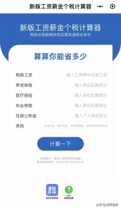 旧的个税计算器(个税计算器2017)