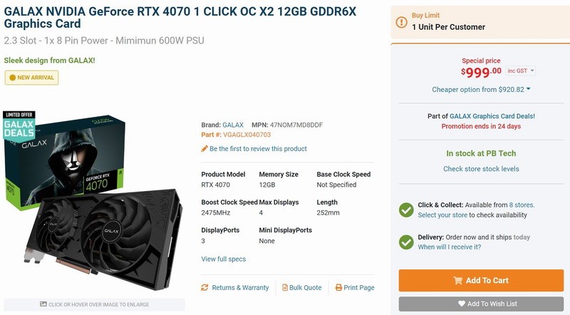 AMD RX7800 XT上市之后：NV RTX 4070闪电降价