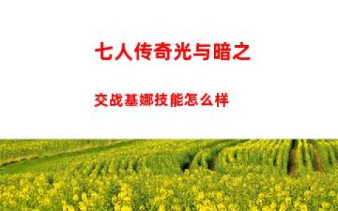 七人传奇光与暗之交战基娜技能怎么样